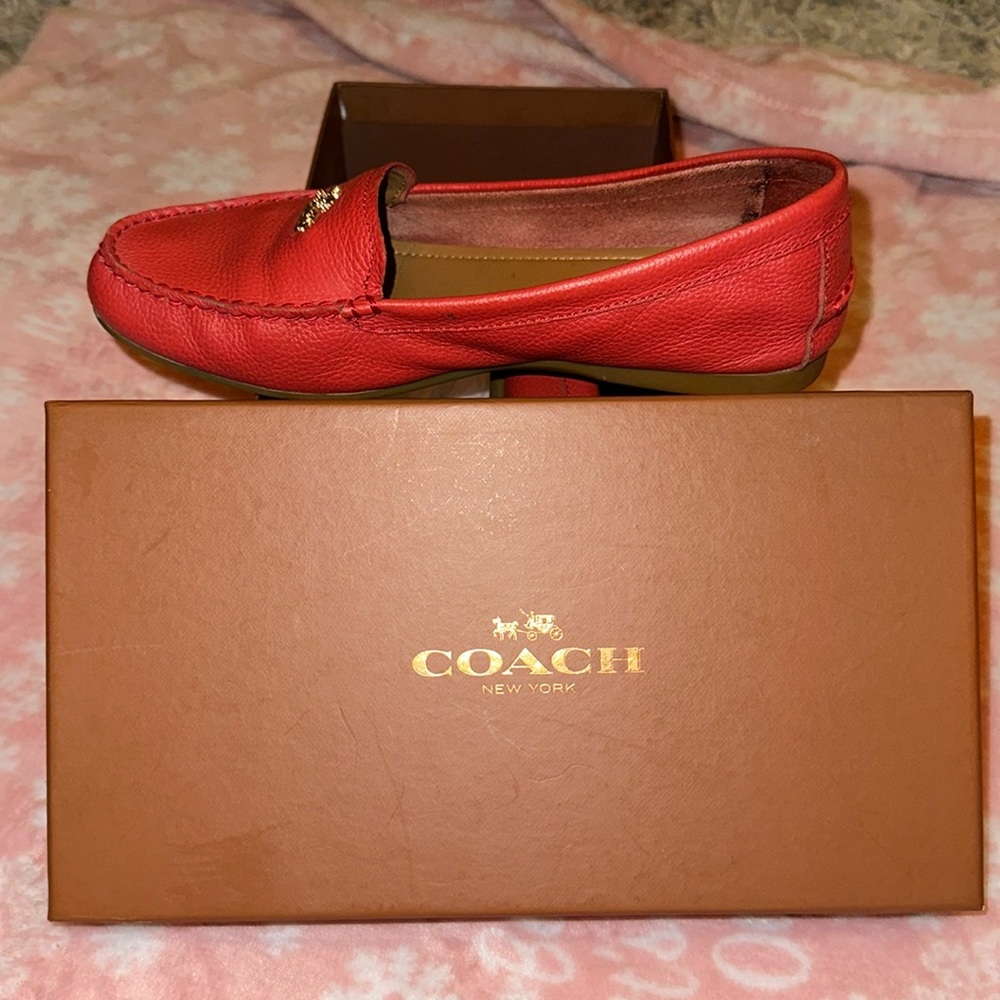 coach leather loafers
